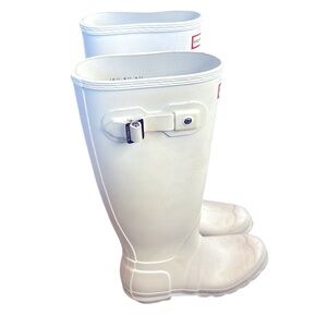 Hunter Tall Rain Boots Womens 6 White